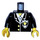 LEGO Black Police Torso with White Zipper and Badge with Yellow Star and Light Gray Tie with Black Arms and Black Hands (973)