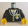 LEGO Nero Polizia Busto con Bianco Zipper e Distintivo con Giallo Stella e Chiaro Grigio Tie con Nero Braccia e Nero Mani (973)