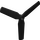 LEGO Black Propeller 3 Blade 9 Diameter without Recessed Center (15790 / 30332)