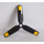 LEGO Black Propellor 3 Blade 9 Diameter with Black and Yellow Squares from Set 60116 Sticker with Recessed Center (15790)