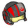 LEGO Schwarz Rebel Pilot Helm mit Transparant Gelb Visier und rot (23736 / 35986)