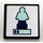 LEGO Black Roadsign Clip-on 2 x 2 Square with Aqua Statue Sticker with Open &#039;O&#039; Clip (15210)