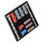 LEGO Schwarz Roadsign Clip-auf 2 x 2 Platz mit Blau, rot und Grau Switches mit offenem &#039;U&#039;-Clip (15210 / 23805)