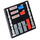 LEGO Black Roadsign Clip-on 2 x 2 Square with Blue, Red and Gray Switches with Open &#039;U&#039; Clip (15210 / 23805)