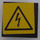 LEGO Schwarz Roadsign Clip-auf 2 x 2 Platz mit Electricity Danger Sign Aufkleber mit offenem &#039;U&#039;-Clip (15210)