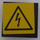 LEGO Czarny Roadsign Clip-NA 2 x 2 Kwadrat z Electricity Danger Sign Naklejka z otwartym klipsem „U”. (15210)