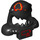 LEGO Black Shark Head Helmet with Red (34617)