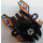 LEGO Noir Shell 5 x 7 x 2 avec Essieu avec Rotor et Bleu et blanc Danger Rayures, 2 Rotor to Épingle Autocollant (87820)