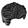 LEGO Zwart Kort Brushed Rug Golvend Haar met met greyed Sides (23186 / 80466)