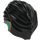 LEGO Black Short Hair Swept Back with Medium Dark Flesh Ears with Dark Turquoise Tips (67416)