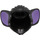 LEGO Black Short Hair with Bat Ears with Medium Lavender Hears (10891)
