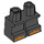 LEGO Schwarz Kurz Beine mit Orange toes (28644 / 41879)