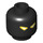 LEGO Black Short Stone Monster Minifigure Head (Recessed Solid Stud) (3626 / 32724)
