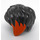 LEGO Black Short Tousled Hair Swept Left with Orange Highlights (37823 / 66180)