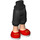 LEGO Black Minidoll Hip with Cropped Trousers with Red Shoes with Gold Laces (Thick Hinge) (18353)