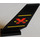 LEGO Black Shuttle Tail 2 x 6 x 4 with Extreme Team Logo Sticker (6239)