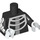 LEGO Schwarz Skelett Guy Minifig Torso mit Schwarz Arme mit Weiß Skelett Bones und Weiß Hände (973 / 88585)