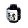 LEGO Schwarz Skelett Guy Minifigure Kopf (Einbau-Vollbolzen) (3626 / 22267)