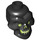 LEGO Black Skull Head with Yellowish Green Eyes, Nose and Mouth (43693 / 67970)
