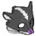 LEGO Black Skunk / Fox Mask with White Fur and Lavender Nose (13546 / 14296)