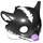 LEGO Zwart Skunk / Fox Masker met Wit Bont en Lavendel Neus (13546 / 14296)