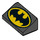 LEGO Zwart Helling 1 x 2 (31°) met Batman logo met kop naar het dikke uiteinde (36207 / 85984)