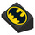 LEGO Zwart Helling 1 x 2 (31°) met Batman logo met kop naar het dikke uiteinde (36207 / 85984)