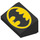 LEGO Sort Skråning 1 x 2 (31°) med Batman logo med hoved til tynd ende (26093 / 85984)