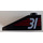 LEGO Black Slope 1 x 3 (25°) with &quot;31&quot; on Red Stripes Sticker (4286)