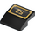 LEGO Noir Pente 2 x 2 Incurvé avec ‘52’ (Gold) Autocollant (15068)