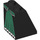 LEGO Black Slope 2 x 2 x 2 (65°) with Dark Green Middle and White Trim with Bottom Tube (3678 / 85231)