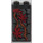 LEGO Zwart Helling 2 x 2 x 3 (75°) met Stone Muur, Trunks en 3 Dark Rood Bladeren Patroon Sticker Massieve Studs (98560)