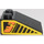 LEGO Black Slope 2 x 3 (25°) with Orange &#039;3&#039;, Black and Yellow Strips Both Sides Sticker with Rough Surface (3298)