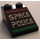 LEGO Black Slope 2 x 3 (25°) with Space Police II Logo with Rough Surface (3298)