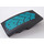 LEGO Black Slope 2 x 4 Curved with Dark Turquoise Chevrons Sticker (93606)