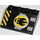 LEGO Black Slope 3 x 4 (25°) with Black Devil, Black and Yellow Danger Stripes, Silver Stripes Sticker (3297)