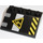 LEGO Zwart Helling 3 x 4 (25°) met Electricity Danger Sign, Zwart en Geel Danger Strepen Sticker (3297)