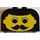 LEGO Negro Con pendiente Ladrillo 2 x 4 x 2 Curvo con Hombre Cara, bigote (4744)