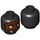 LEGO Black Spinlyn Minifigure Head (Recessed Solid Stud) (3626 / 16112)