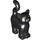 LEGO Black Standing Cat with Long Tail with Green Eyes and Gray Nose (80829 / 103938)