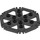 LEGO Black Technic Plate 6 x 6 Hexagonal with Six Spokes and Clips with Hollow Studs (64566)