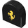 LEGO Black Tile 1 x 1 Half Oval with Ferrari Horse (24246 / 103718)