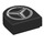 LEGO Black Tile 1 x 1 Half Oval with Mercedes Star Logo (24246 / 88090)