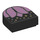LEGO Noir Tuile 1 x 1 Demi Oval avec Pink Fleur (24246 / 69436)