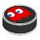 LEGO Black Tile 1 x 1 Round with Red Pacman ghost (35380 / 103636)