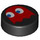 LEGO Black Tile 1 x 1 Round with Red Pacman ghost (35380 / 103636)