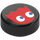 LEGO Black Tile 1 x 1 Round with Red Pacman ghost (35380 / 103636)