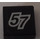 LEGO Black Tile 1 x 1 with &quot;57&quot; with Silver Outline  Sticker with Groove (3070)