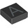 LEGO Black Tile 1 x 1 with &#039;A&#039; with Groove (11520 / 13406)