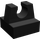 LEGO Schwarz Fliese 1 x 1 mit Clip (Kein Schnitt in der Mitte) (2555 / 12825)
